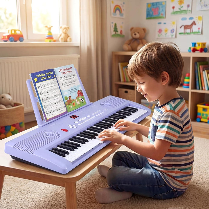 COSTWAY Keyboard Piano 61 Tasten, Digital Piano mit Ständer &amp; Mikrofon &amp; Tragetasche, E-Piano für Ei