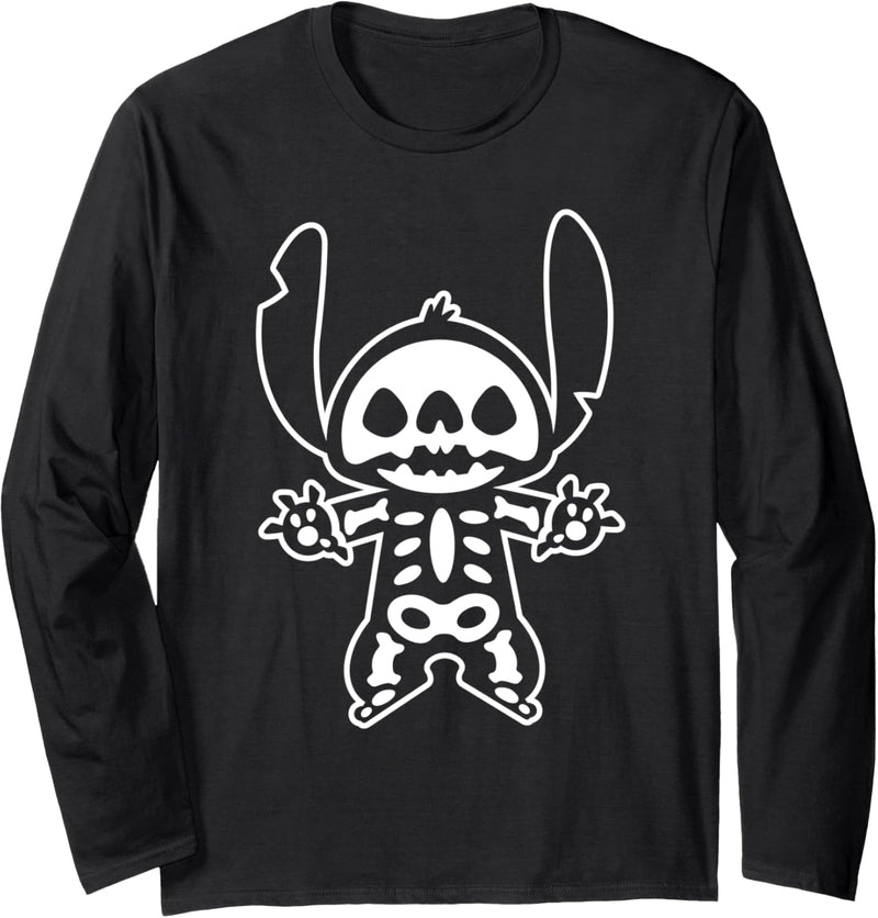 Disney Stitch Halloween Skeleton Langarmshirt