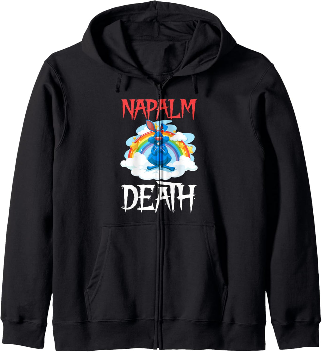 Napalm Tod Rainbow Bunny Rosa Napalm Death Hase Kapuzenjacke