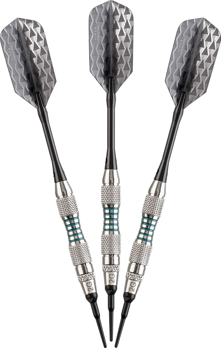 Viper Bobcat Dartpfeile mit weicher Spitze, verstellbar, mit Aufbewahrungs-/Reiseetui Nickel-Silber-