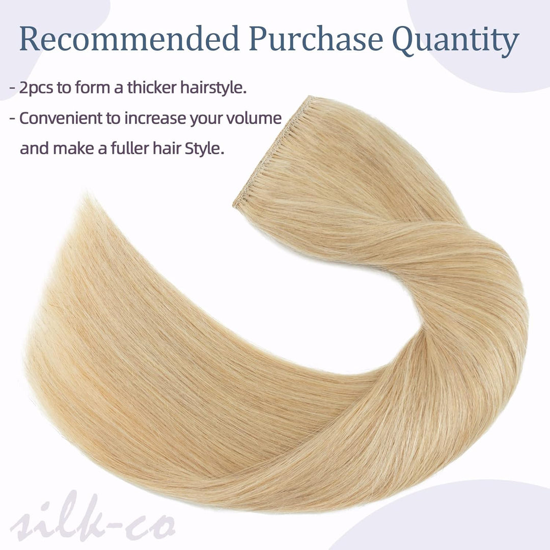Haarteile Echthaar Extensions Clip in 1 Tresse 5 Clips Dick Haarteil Weich Haarverlängerung 100% Rem