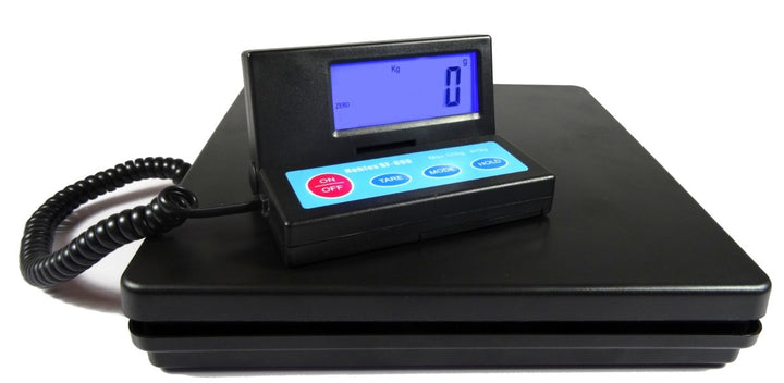 Nohlex Paketwaage 50kg/2g. Robuste Plattformwaage/Briefwaage inkl. Netzteil. Abnehmbares beleuchtete
