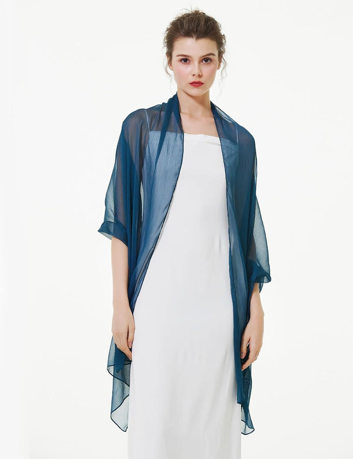 BEAUTELICATE Damen Stola Crepe Schal für Abendkleide Sheer Leichter Umschlagtücher Tüch Wrap Sommer