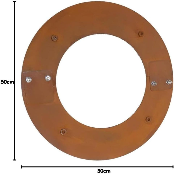 Baumring Cortenstahl Edelrost Ø50 cm Ø30 cm innen – Baumschutz & Gartendeko rost Aussendurchmesser 5
