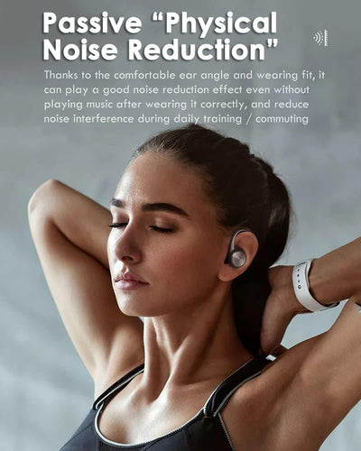 Xmenha Kabellose Kopfhörer mit Ohrhaken wasserdichte Sportkopfhörer Bluetooth Noise Cancelling Ohrhö
