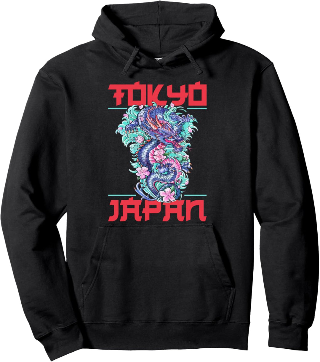 Japanese Gifts - Tokyo Dragon Asian Retro 80s Style Japan Pullover Hoodie