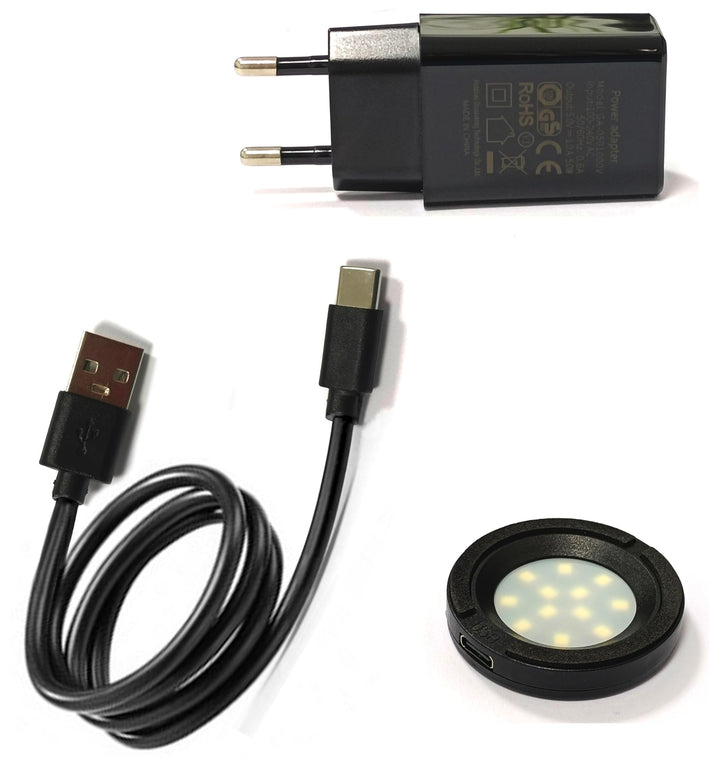 LED Schnellladelampe Smart für Solar Uhren Ladegerät mit USB-Anschluss & Netzadapter