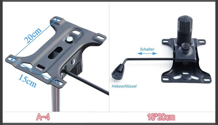 ZREBZYR Metall Sitz Mechanik Bodenplatte Platte Sitzmechanik Wippfunktion HöHenverstellung FüR BüRos