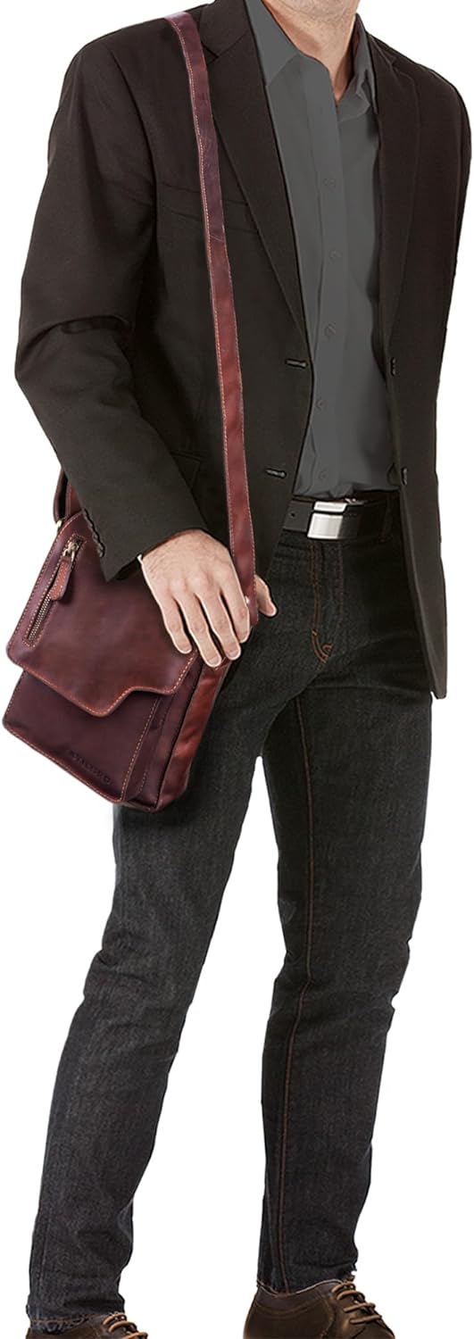 STILORD 'Pete' Umhängetasche Leder klein Männer Schultertasche Vintage Messenger Bag Herren 8,4 Zoll