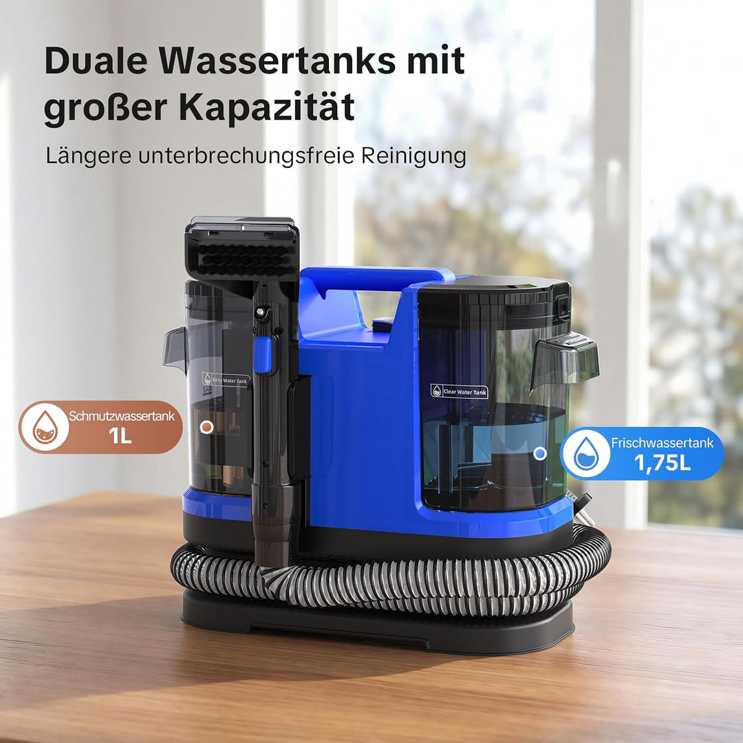 Lubluelu Nasssauger Polsterreiniger Gerät, 600 W - 15 kPa Teppichreiniger Waschsauger, tragbares Tep