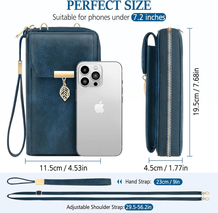 VOBUKE Handytasche mit Geldbörse zum Umhängen RFID Schutz Handy Tasche Damen Umhänge Leder Kleine Ha