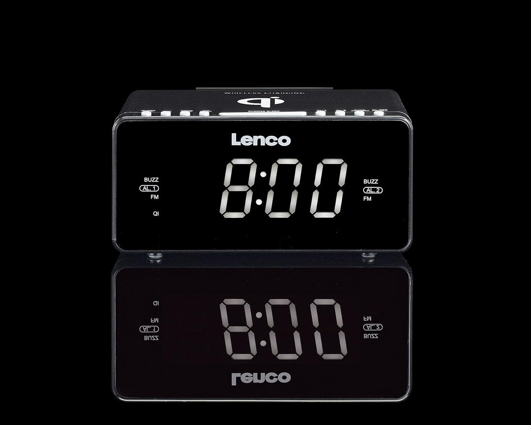 Lenco Radiowecker CR-550 mit 2 Weckzeiten 12 Zoll LED Display dimmbar Sleep-Timer Schlummerfunktion