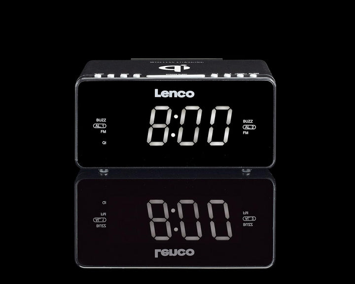Lenco Radiowecker CR-550 mit 2 Weckzeiten 12 Zoll LED Display dimmbar Sleep-Timer Schlummerfunktion