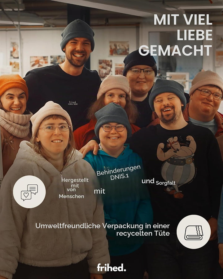 frihed.® Saunahut Stone aus Wollwalk - 100% Schafschurwolle - Premium Sauna Accessoire für Männer un