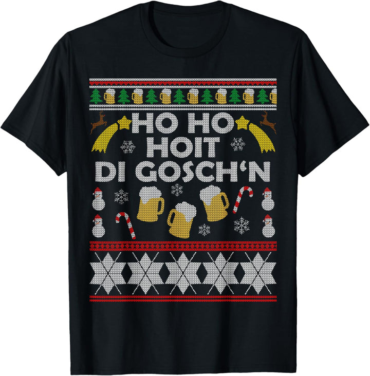 Ho Ho Hoit Di Goschn Ugly Christmas Outfit Bayern T-Shirt