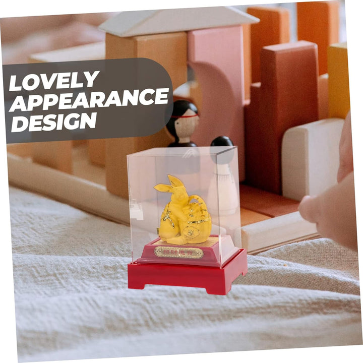 Beavorty Chinesisches Sternzeichen Hase Figur Feng Shui Hase Hase Statue Auto Armaturenbrett Dekor R