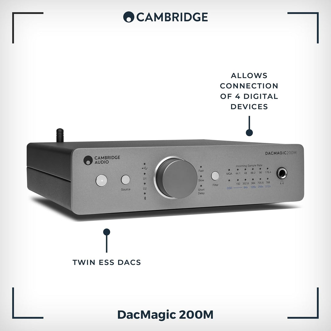 Cambridge Audio DacMagic 200M - MQA HiFi DAC und Kopfhörerverstärker mit Bluetooth - PC/MAC-Unterstü