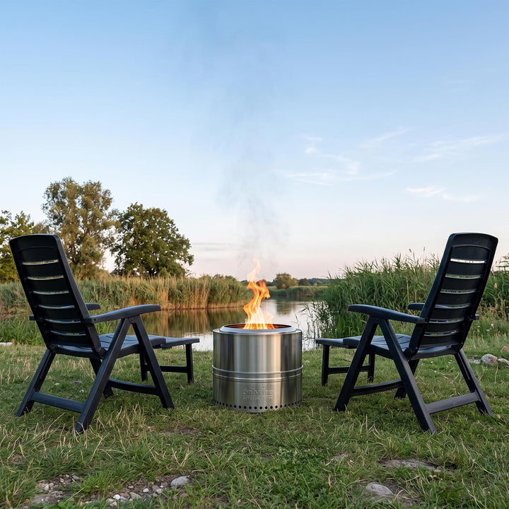 Onlyfire Tragbare Feuerstellen mit Aufbewahrungstasche, 50cm Fire Pit aus Edelstahl, Abnehmbarer Asc