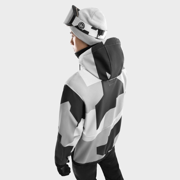 SIROKO W1 Ski- & Snowboardjacke Herren Wasserdicht Wärmeschutz Fronttasche Wintersport XL Grau/Schwa