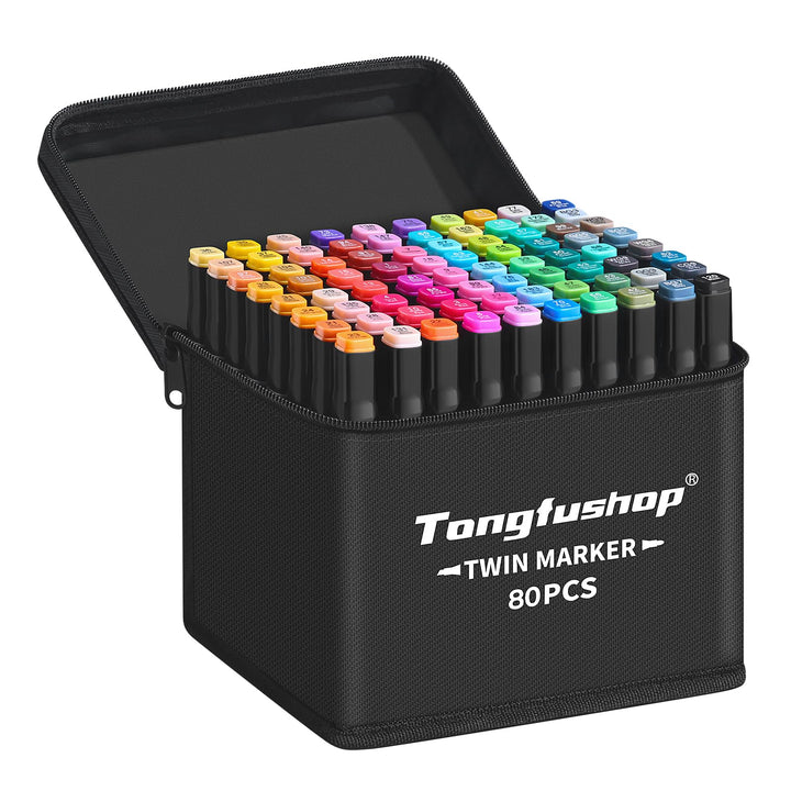 TongfuShop 80 Farben Marker Set, Graffiti Stifte, Permanent Marker Markierungsstifte mit Doppelter S