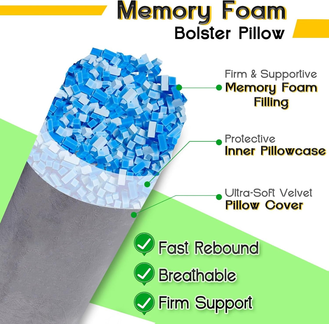 Body Pillow for Adults, Full Body Pilllow for Sleeping, Long Round Cervical Pillow, Bolster Side Sle