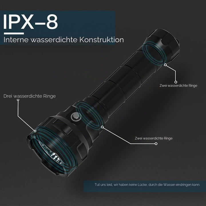 Wurkkos DL70 Tauchlampe, 13.000 Lumen Tauchen Taschenlampe, 4*XHP50.2 LEDs Unterwasser Taschenlampe,