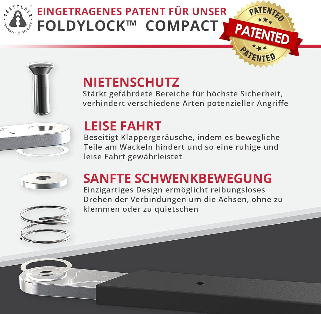 FoldyLock Compact Fahrrad Faltschloss – Patentiertes Testsieger Fahrradschloss mit Schlüssel und Hal