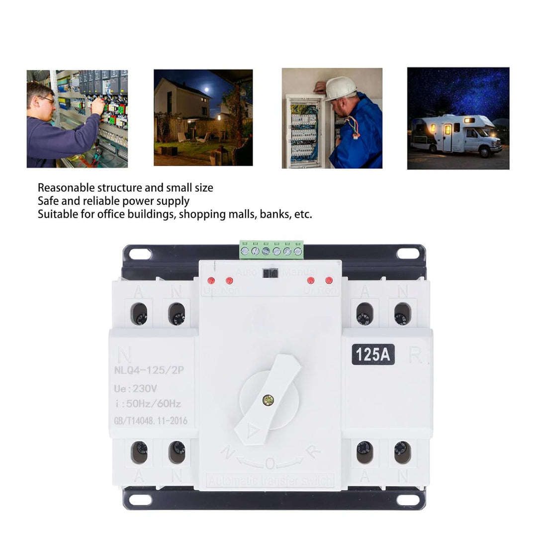 Dual Power Automatischer Transferschalter AC 400V 2P 125A ATS CB Automatik Netz Umschalter Notstrom