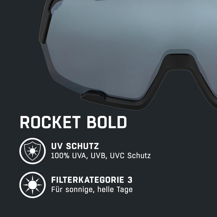 ALPINA ROCKET BOLD - Wasserabweisende und Beschlagfreie Sport- & Fahrradbrille Mit 100% UV-Schutz Fü