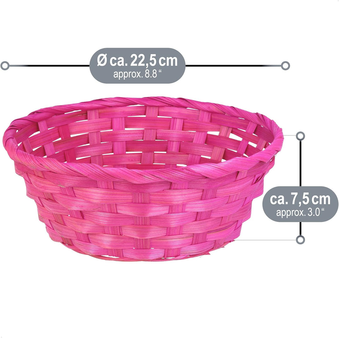 com-four® 4X Bunte Bastkörbe und Eierfarben als Dekoration zu Ostern - Osternest in tollen Farben -