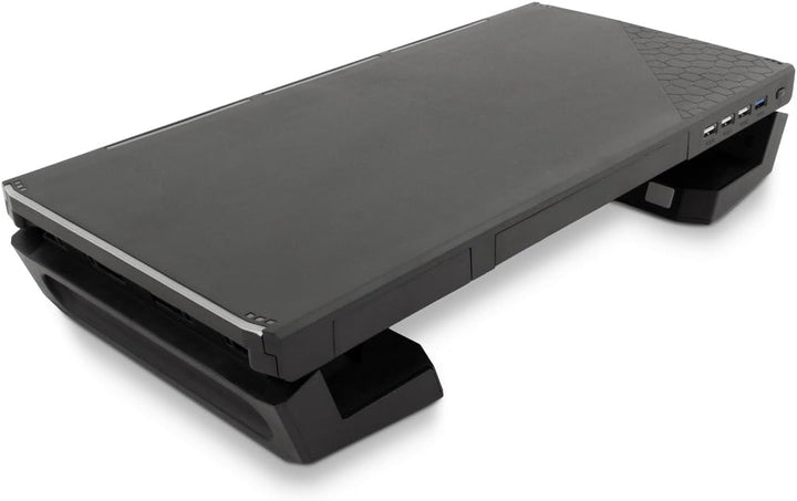 SN06 Monitorständer für Gaming-Schreibtisch mit Aufbewahrungsschublade, Handyhalterung, 10 RGB-Beleu