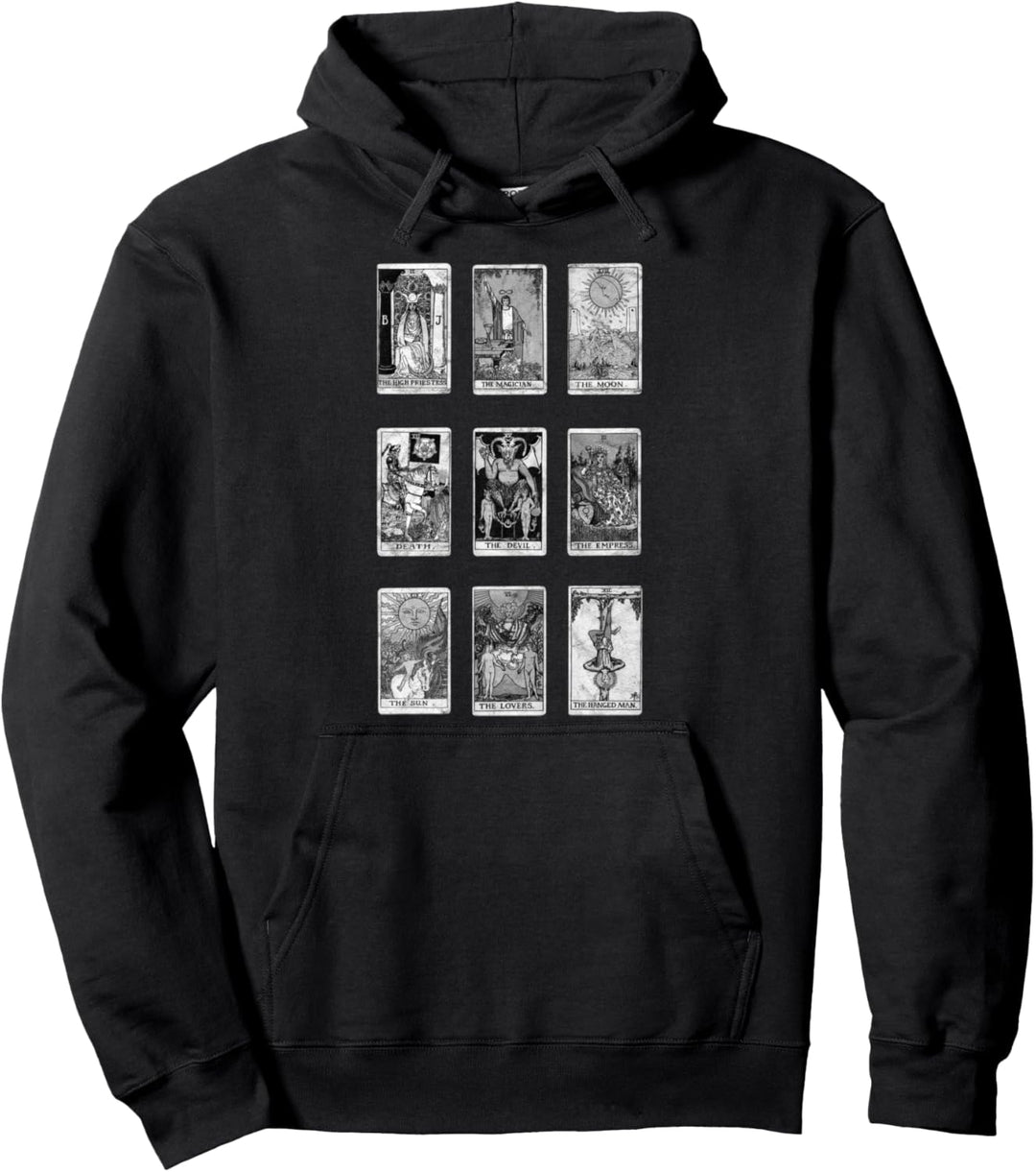 Occult Tarot Card Gothic Grunge Satan Witchcraft Vintage Pullover Hoodie