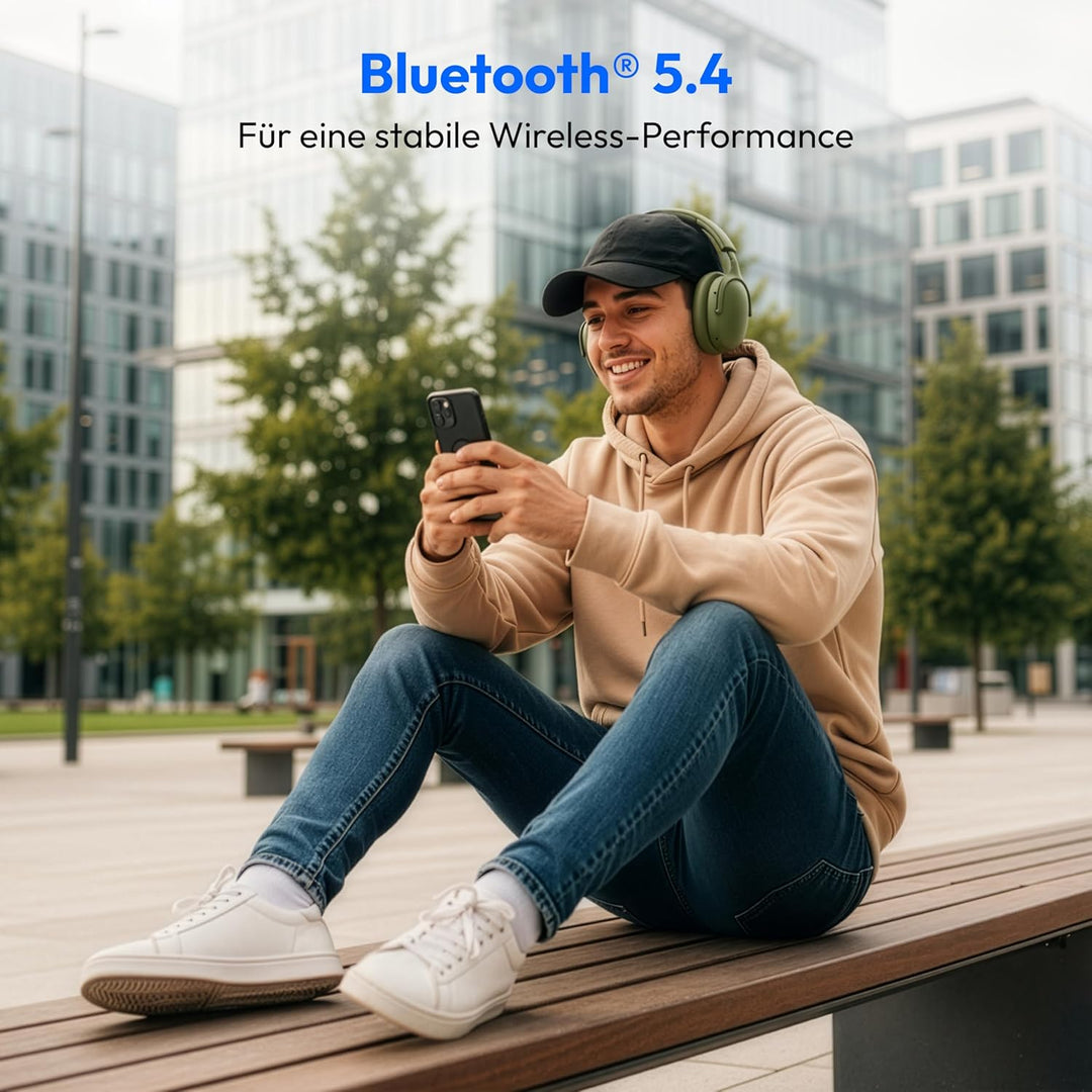 MEDION Over Ear Kopfhörer HX-1 Pure (kabellos, Bluetooth 5.4, Wireless, Passive Noise Isolation, 3+1