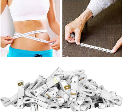100Pcs Massband Massband Weichbandmass Nähen Schneider Tuch Lineal mit Doppelwaage für Körpergewebe