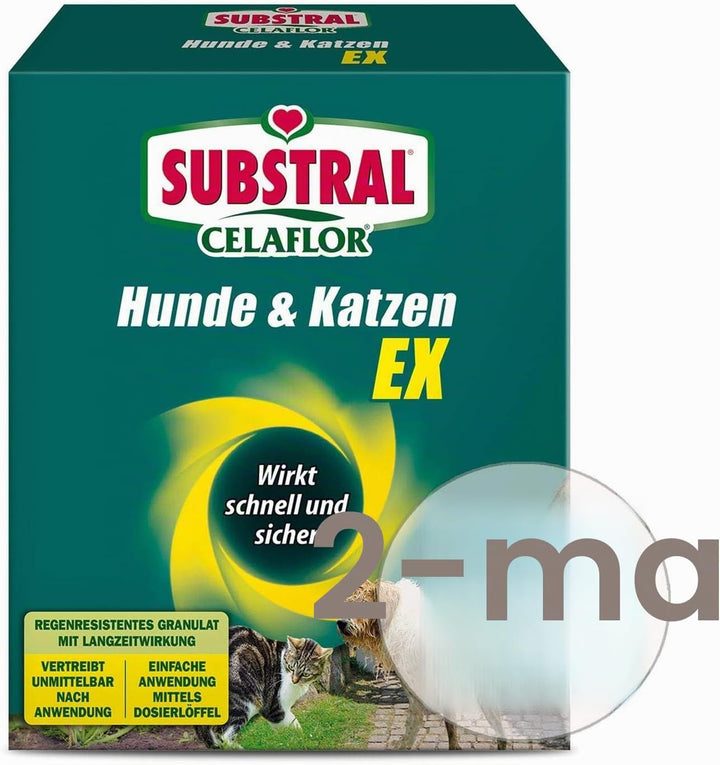 Substral-Celaflor Hunde & Katzen Ex Fernhaltemittel-Granulat Sparpaket, 2 x 200 g + Zeckenzange mit