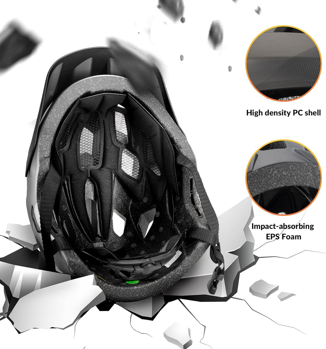 ROCKBROS Kinderhelm Integriert Fahrradhelm Kinder Jugend Fullface Helm mit Abnehmbarem Kinnschutz BM