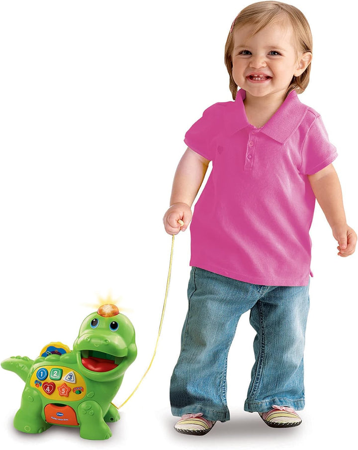 VTech Baby Fütter mich Dino – Sprechender Dinosaurier zum Füttern und Lernen, mit Liedern, Tasten un