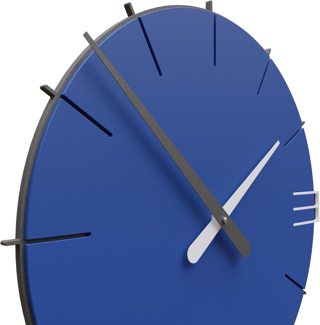CalleaDesign 42 cm Mike Wanduhr elektrisch blau Elektrisches Blau, Elektrisches Blau