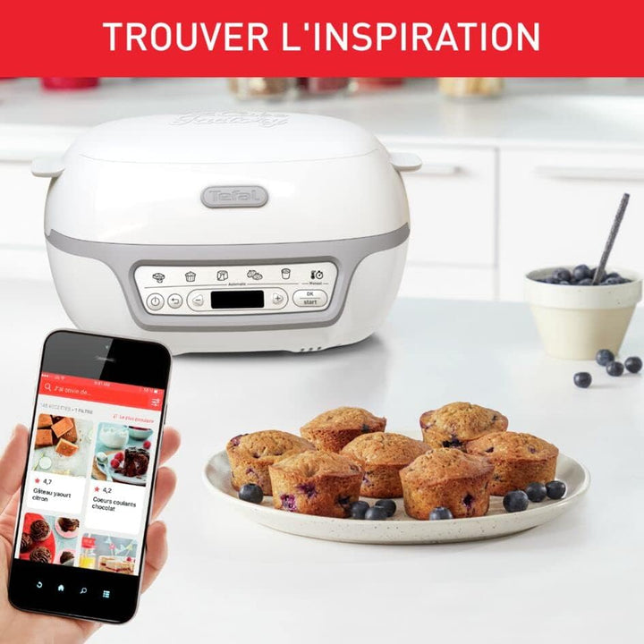 Tefal Cake Factory Délices Kuchenmaschine, 5 Auto-Programme, manuelle Modus, CreaBake, Muffinformen,