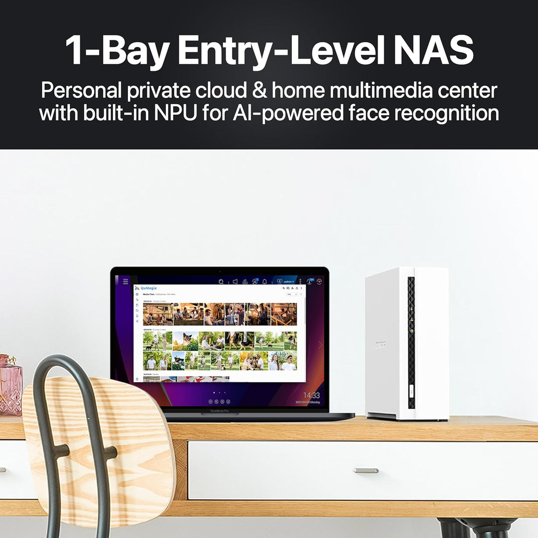 QNAP 1 Bay Home NAS mit 4 TB Speicherkapazität, vorkonfiguriertes Seagate IronWolf Drive Bundle mit