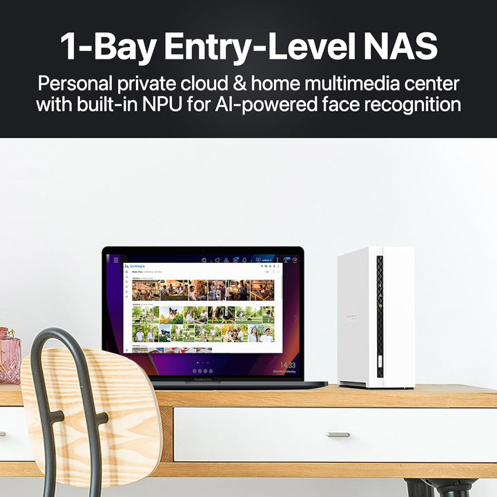 QNAP 1 Bay Home NAS mit 4 TB Speicherkapazität, vorkonfiguriertes Seagate IronWolf Drive Bundle mit