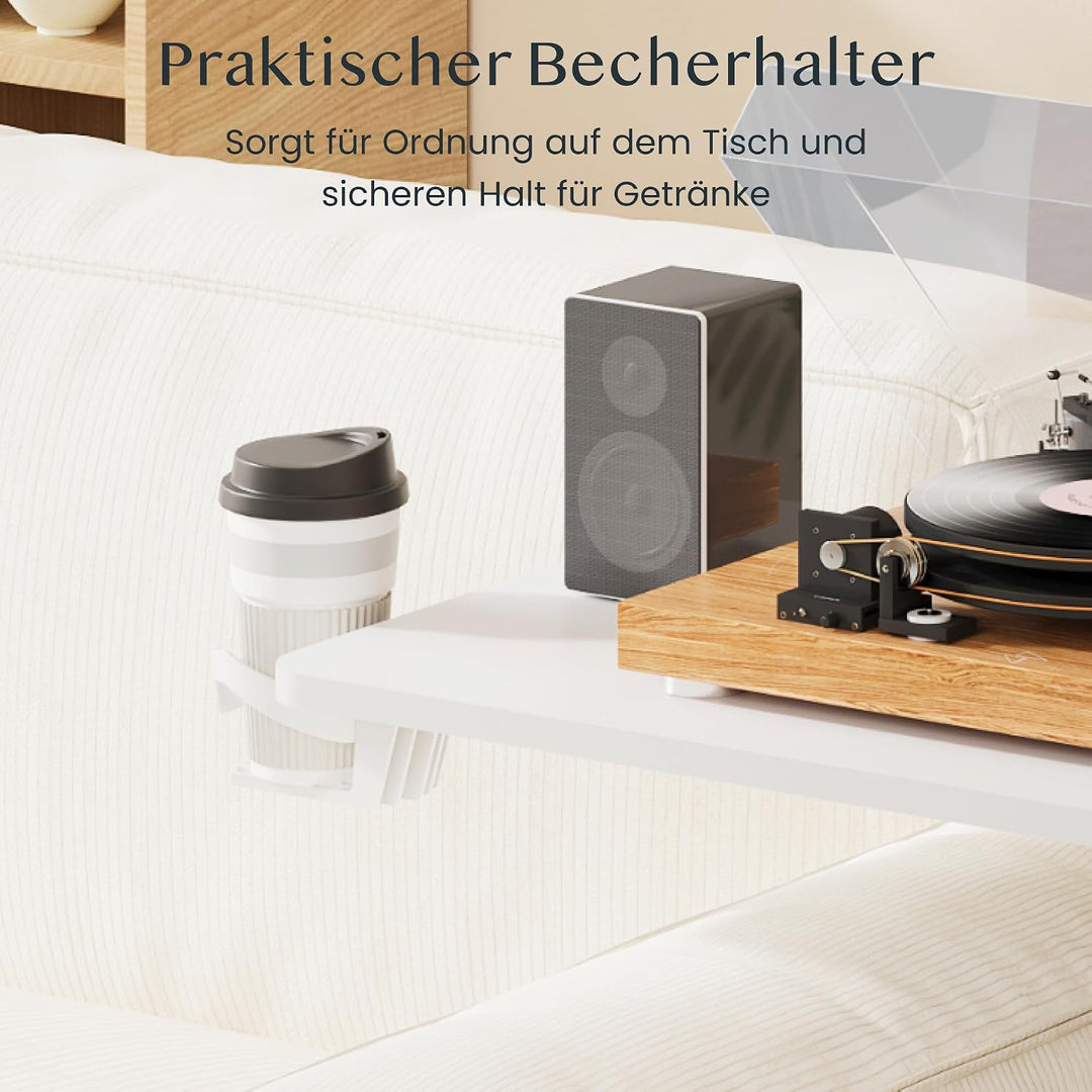 FLEXISPOT Beistelltisch höhenverstellbar mit Rollen, stufenlose Gasfeder | Computertisch/Nachttisch/