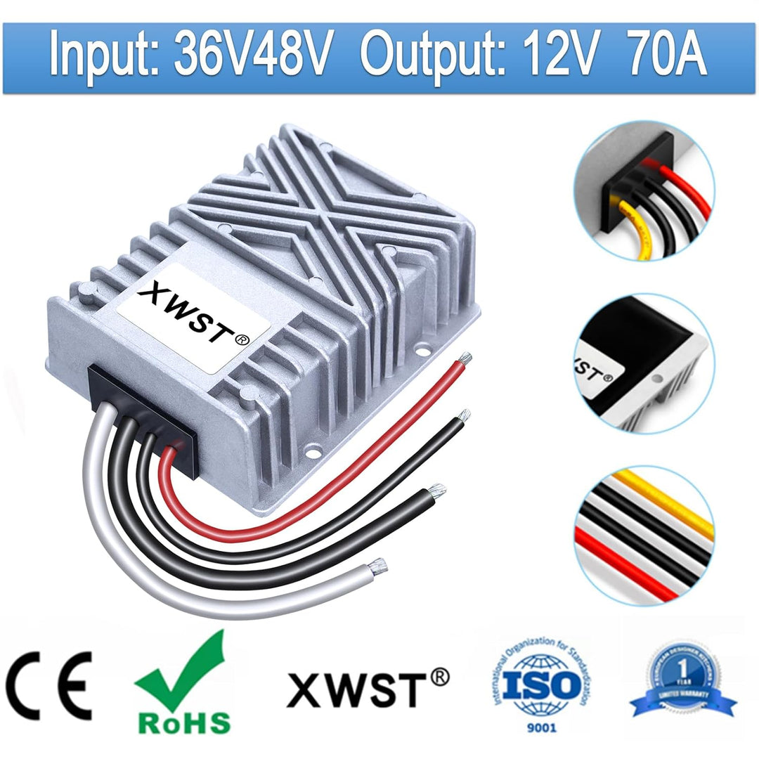48V 12V Wandler DC Spannungswandler 36V/48V auf 12V 70A 840W Auto Netzteil Wandler Konverter Transfo