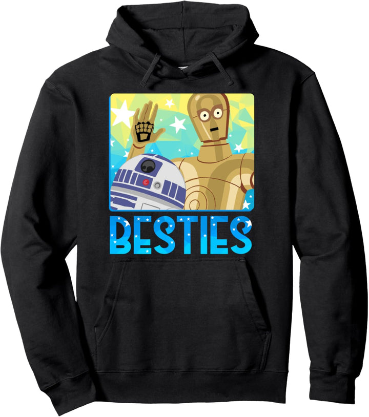 Star Wars R2-D2 & C-3PO Cartoon Best Buddies Text Pullover Hoodie