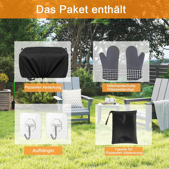 Pizzaofen Abdeckung für 17" Gas Pizza Ofen,62x62x28cm Outdoor Wasserdicht Schutzhülle für cozze 9034