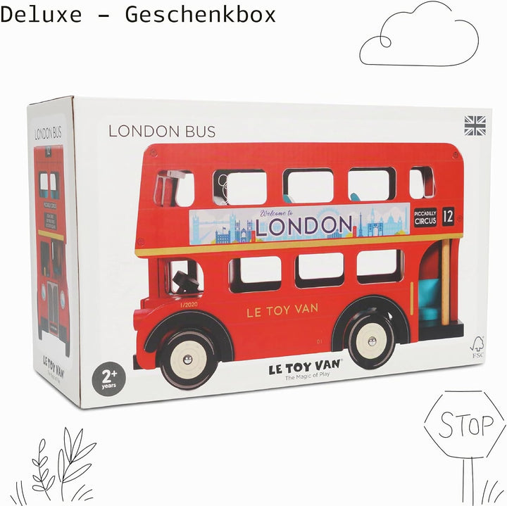 Le Toy Van - TV469 - Lernspielzeug ?London Bus" für Kleinkinder ab 3 Jahren, Doppeldeckerbus im Lond