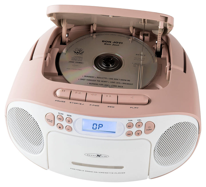 Reflexion RCR2260 CD-Player mit Kassette und Radio für Netz- und Batteriebetrieb (PLL UKW-Radio, LCD