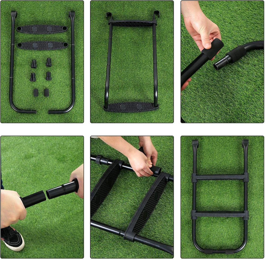 SONGMICS Trampolinleiter, rutschfeste Leiter für Trampoline, mit Metallgestell und Breiten Stufen, s