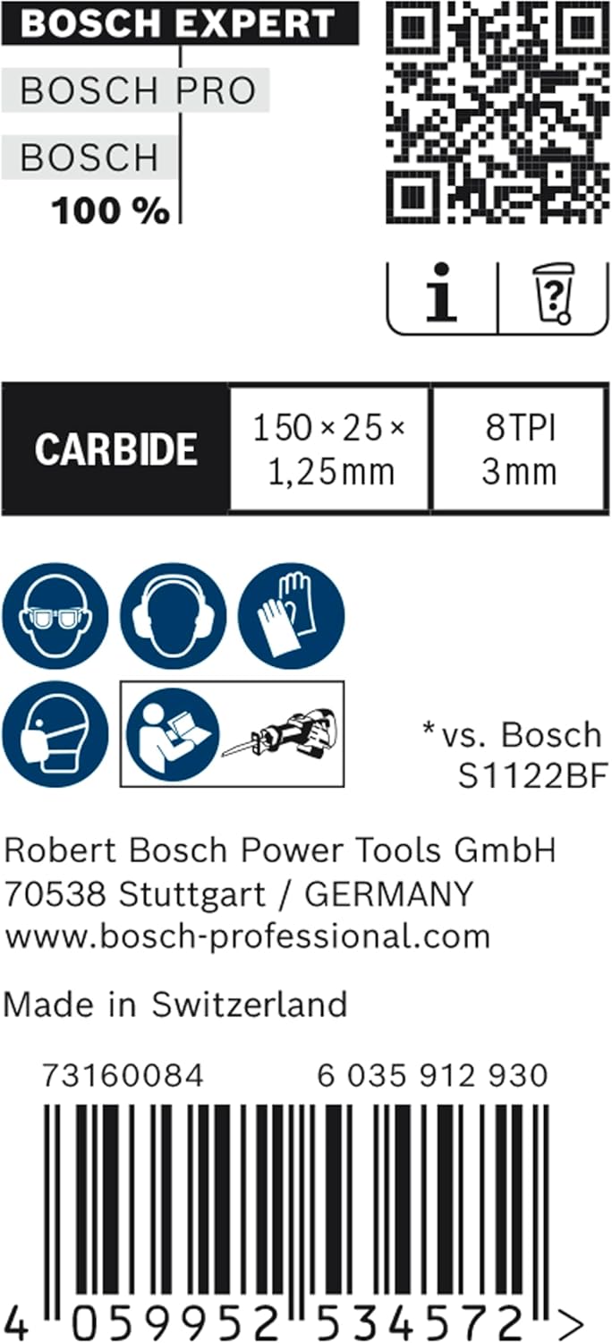 Bosch Professional 10x Expert ‘Thick Tough Metal’ S 955 CHC Säbelsägeblatt (für Zäher Stahl, Gusseis