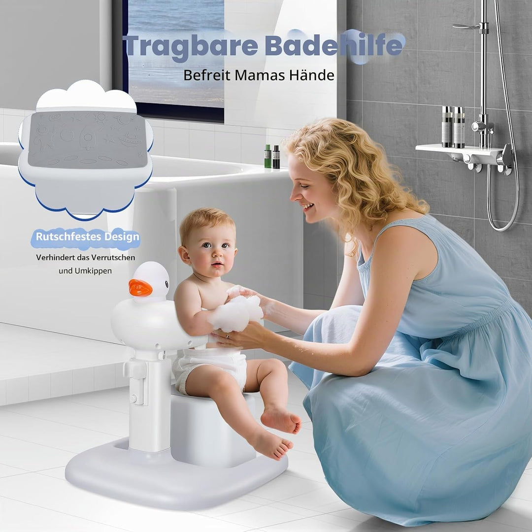 Baby Badewannenständer Duschständer Höhenverstellbar,Baby Dusche Ständer mit AntiRutsch-Basis,Stehhi